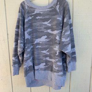 Aerie Oversized Grey Camo Sweatshirt Dress